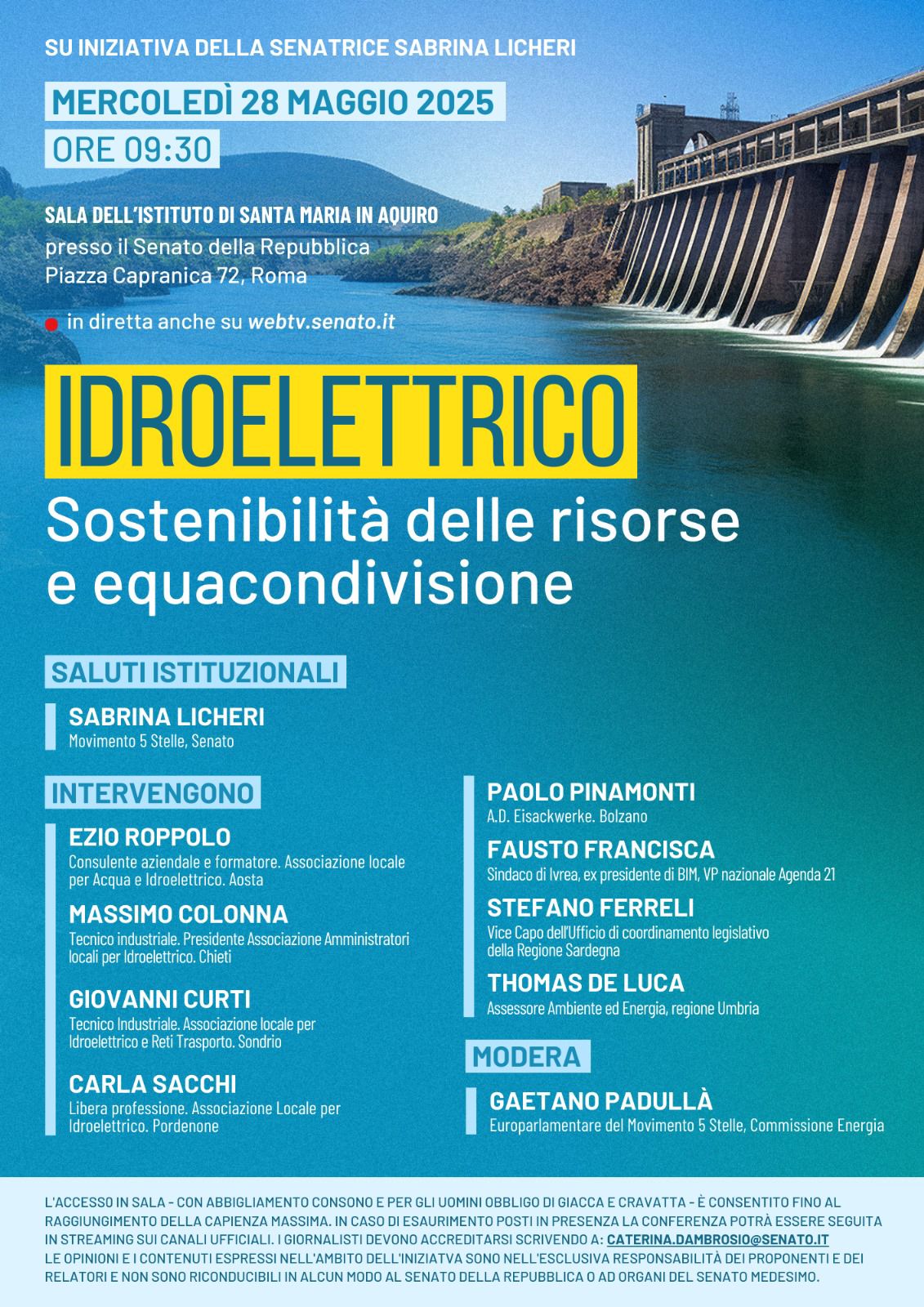 Idroelettrico. Sostenibilità delle risorse e acquacondivisione